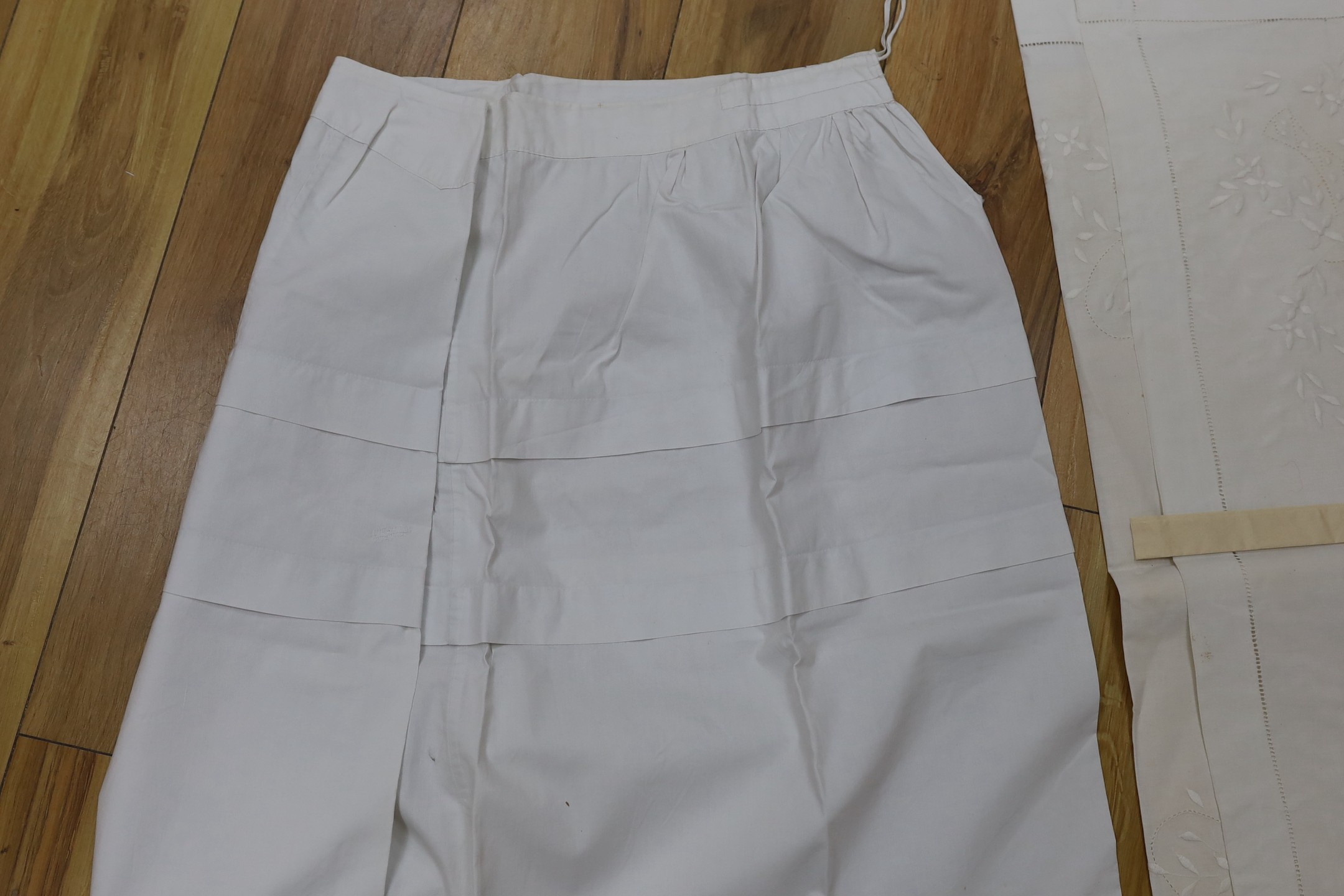A selection of Edwardian linen undergarments